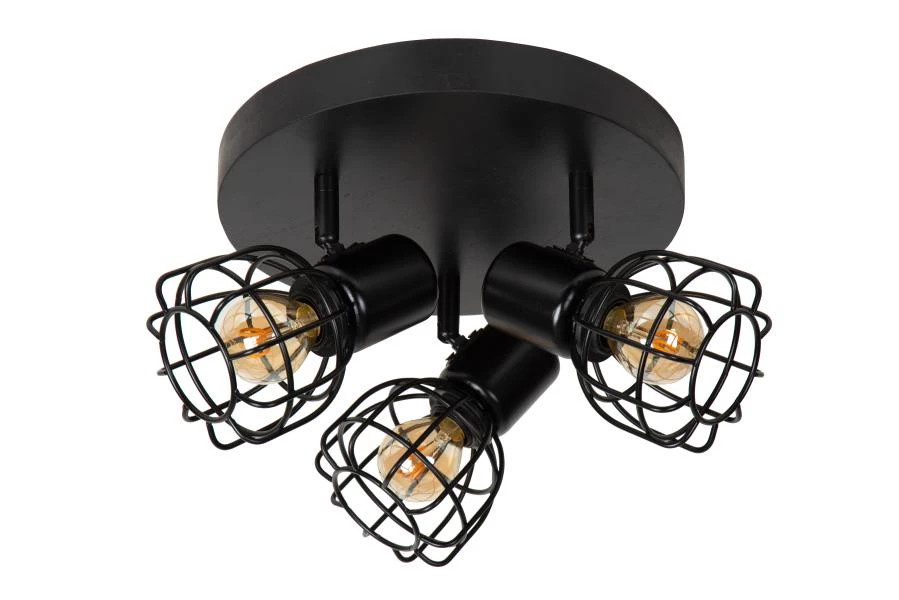 Lucide FILOX - Ceiling spotlight - Ø 25 cm - 3xE14 - Black - off